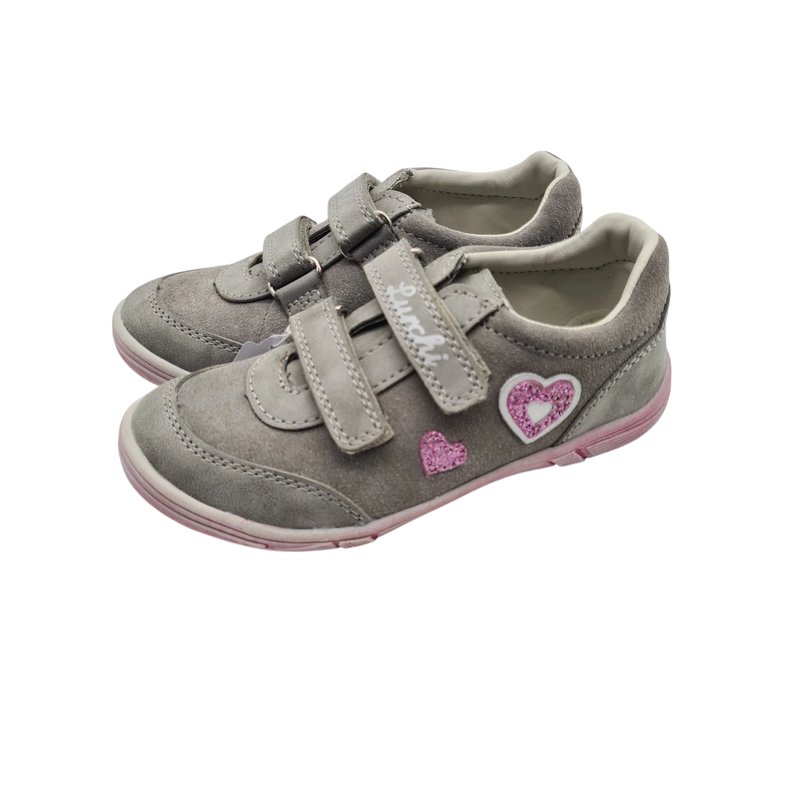 Lurchi Sneaker Gr. 28 – Grau/Rosa, Veloursleder