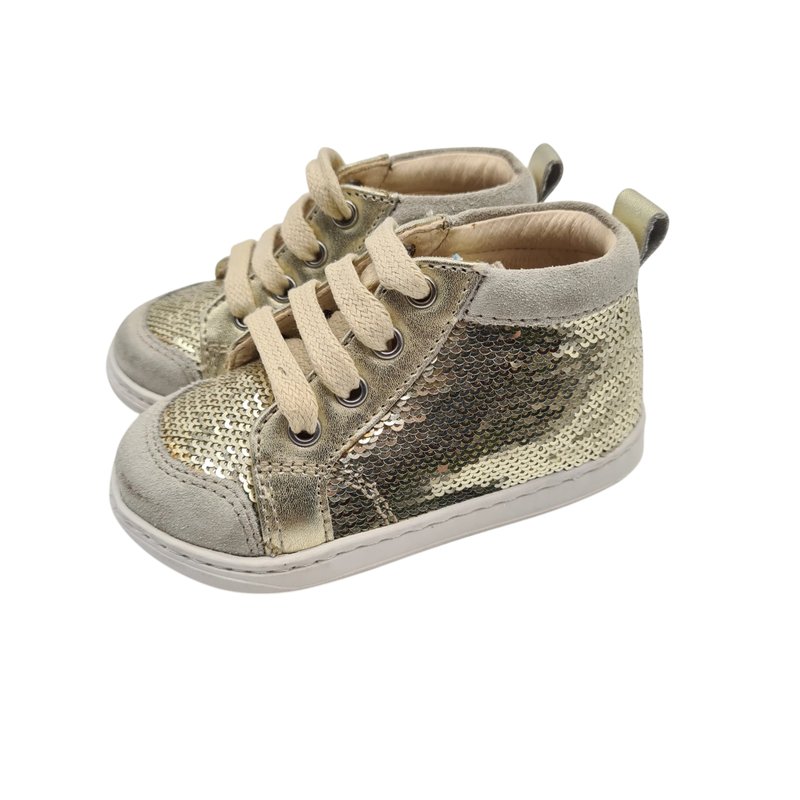 Shoo Pom Halbschuhe Gr. 20 – Gold/Champagner, Pailletten